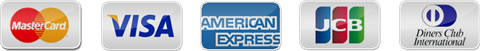 MasterCard・VISA・AMEX・DinersClub・JCBのロゴ